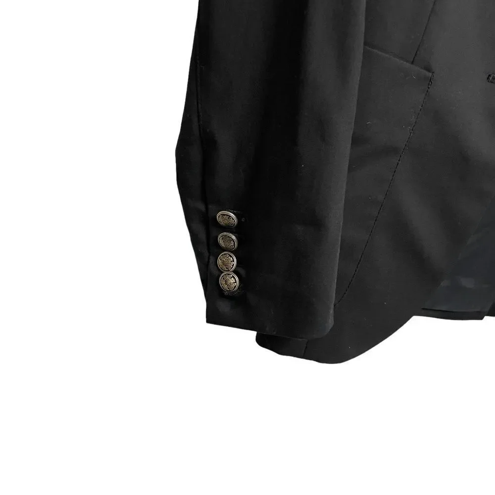 ARITZIA Talula Wool Boyfriend Blazer Jacket Roll Sleeves Black 2